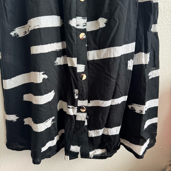 ASOS DESIGN button up midi sundress in abstract print with grosgrain straps - Picture 6 of 12